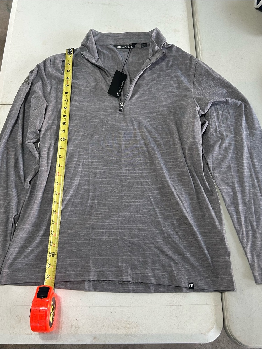 NWT Travis Mathew Sweater Large Gray 1/4 Zip Pullover Golf Performance Mens L